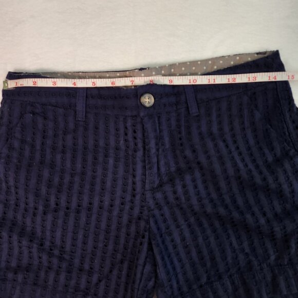 Merona Navy Blue Embroidered Vertical Eyelet Shorts size 4 - Picture 8 of 9